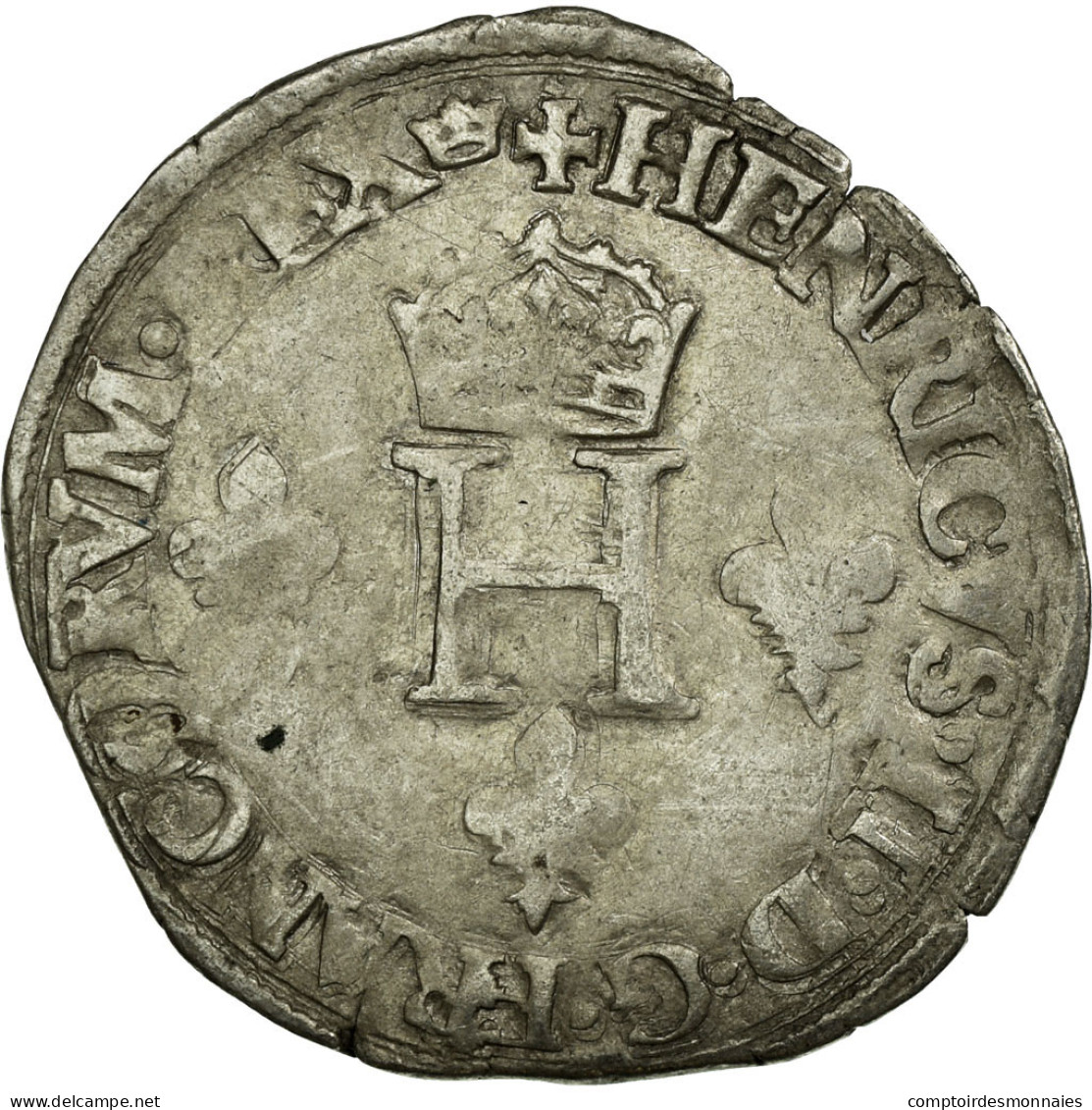 Monnaie, France, Demi Gros De Nesle, 1551, Paris, TB+, Argent, Ciani:1303 - 1547-1559 Henry II