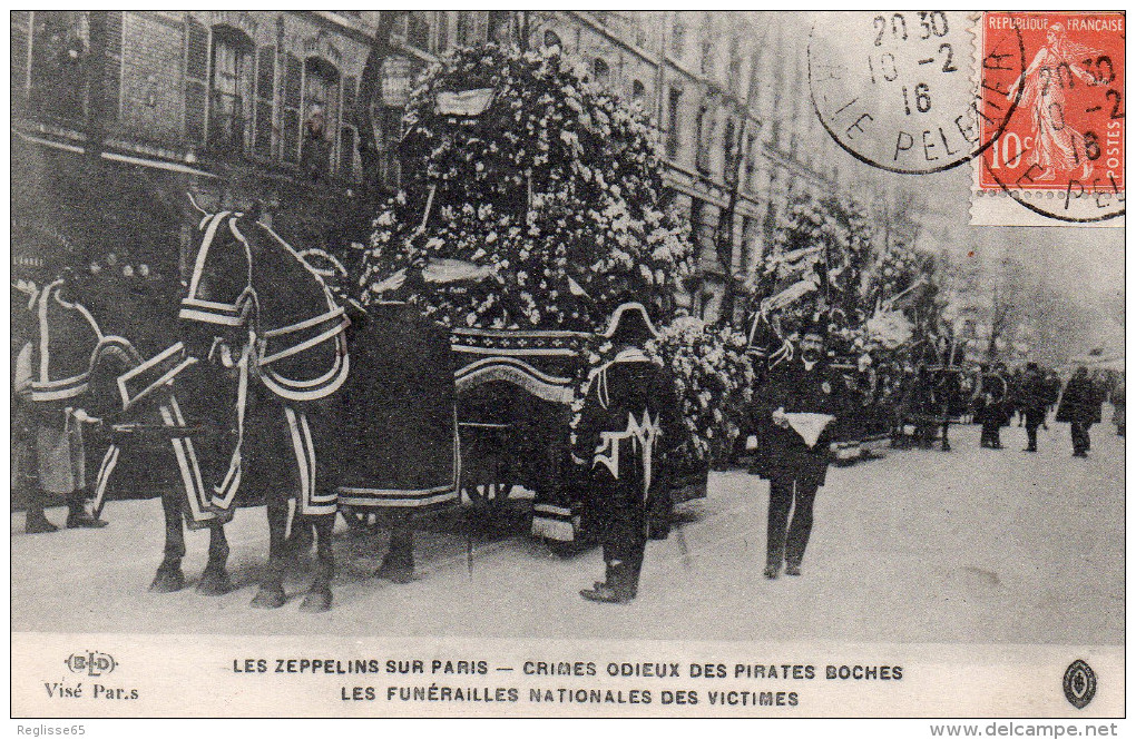 CPA-LES ZEPPELINS - FUNERAILLES NATIONALES DES VICTIMES DES CRIMES ODIEUX DES PIRATES BOCHES -CL.17.50 - Funerali