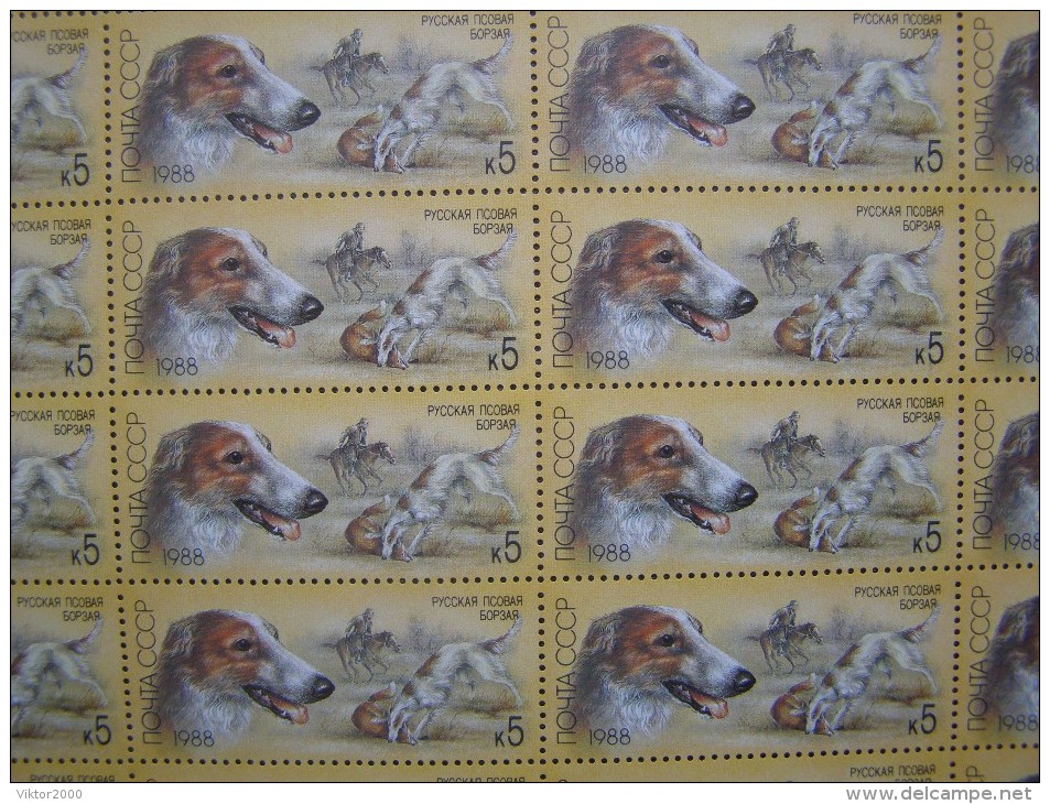 RUSSIA 1988 MNH (**)YVERT 5511 Chien.Dog. - Full Sheets