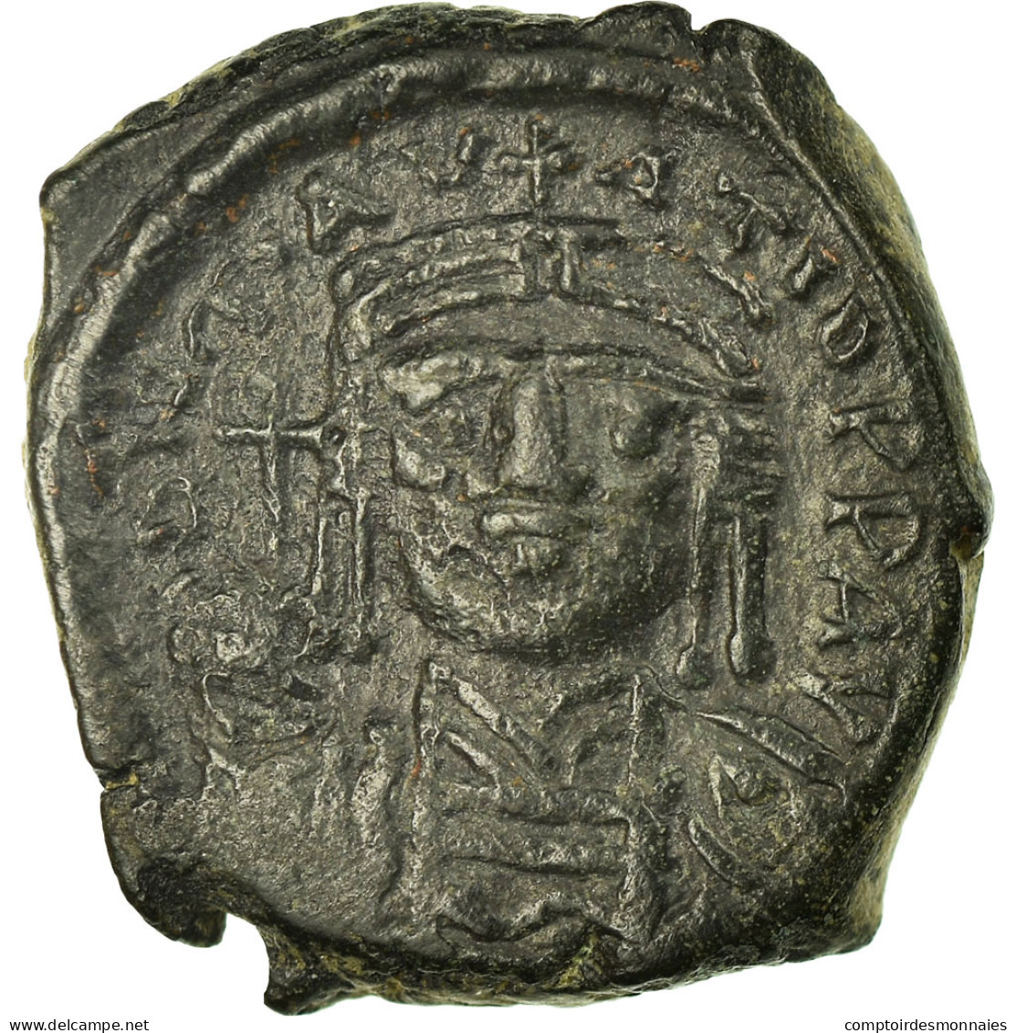 Monnaie, Maurice Tibère, Demi-Follis, Thessalonique, TTB, Cuivre - Byzantines