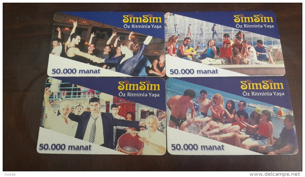 Azerbajian-sim Sim(set1)-50.000manat-used Card+2card Prepiad Free - Azerbaïjan