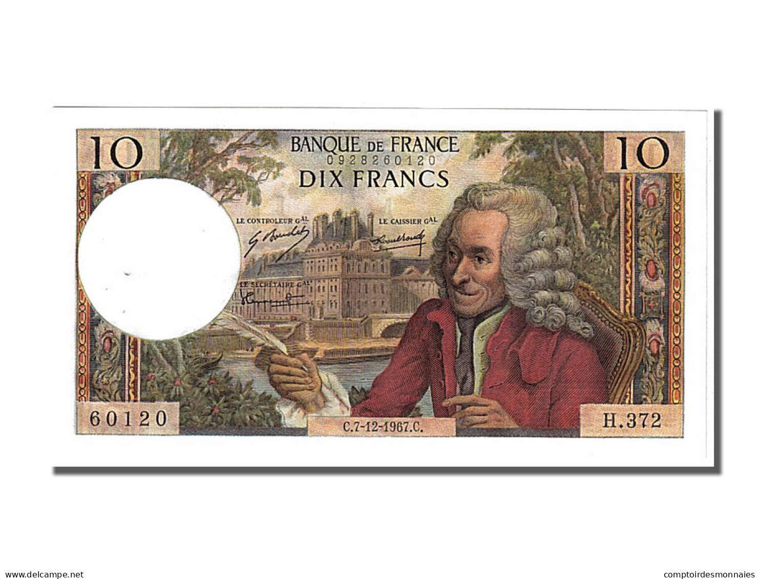 Billet, France, 10 Francs, 10 F 1963-1973 ''Voltaire'', 1967, 1967-12-07, SPL - 10 F 1963-1973 ''Voltaire''