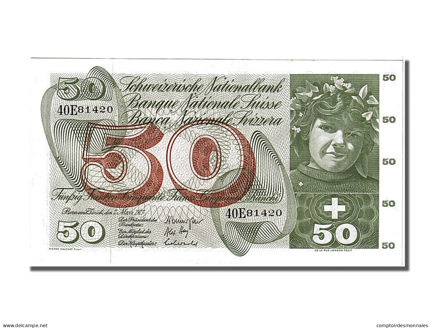 Billet, Suisse, 50 Franken, 1973, 1973-03-07, SPL - Suiza