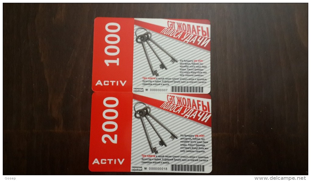 Kazakhstan-activ Prepiad Card-(1000,2000)-(2cards)-used+1card Prepiad Free - Kazachstan