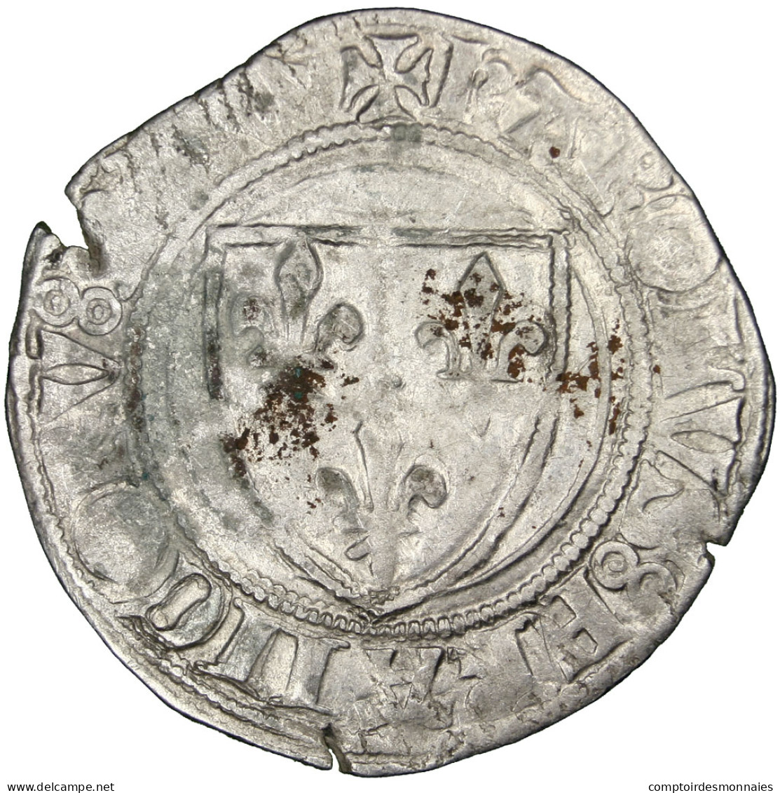 Monnaie, France, Blanc, Dijon, TTB, Billon, Duplessy:377A - 1380-1422 Charles VI Le Fol