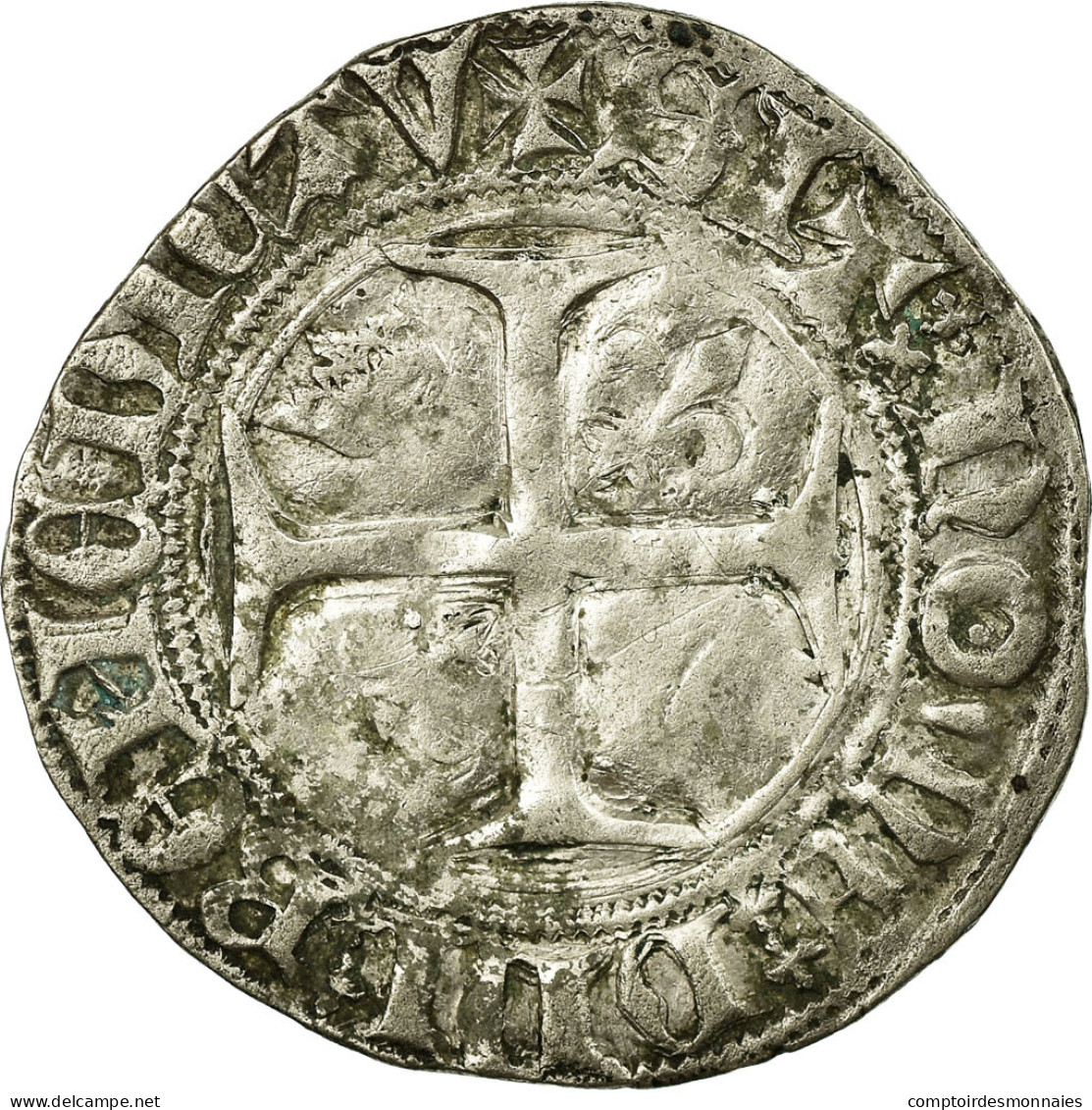 Monnaie, France, Blanc Guénar, Sainte Ménéhould, TB+, Argent, Duplessy:377 A - 1380-1422 Charles VI The Beloved