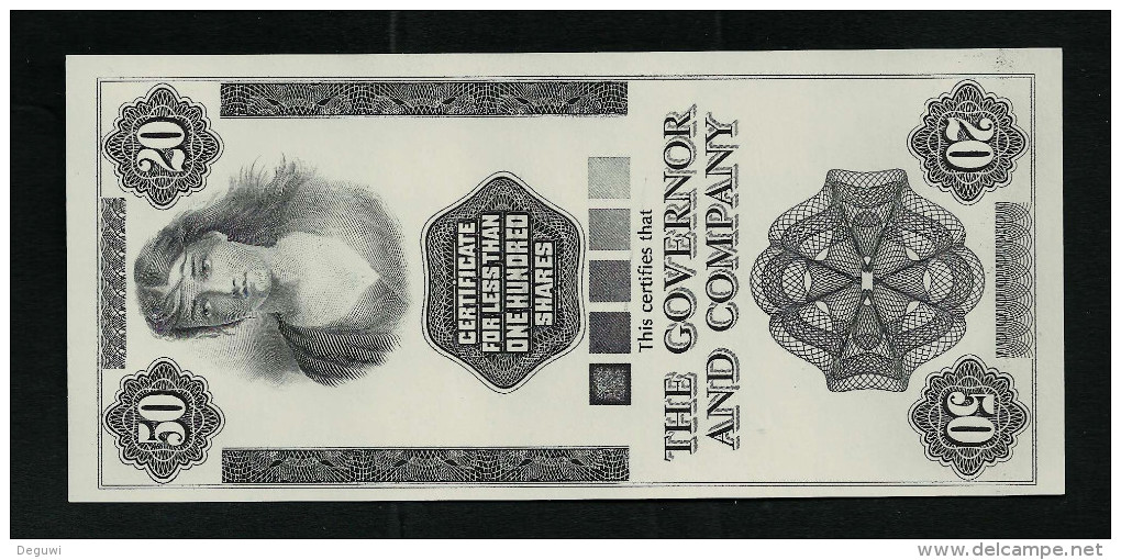 Test Note "KANADA 20 - 50 Units", Typ 1, Grau,  INTAGLIO, Trial, Essay, Eins.  Druck, RRRR, UNC,  155 X 72 Mm, Entwurf - Canada