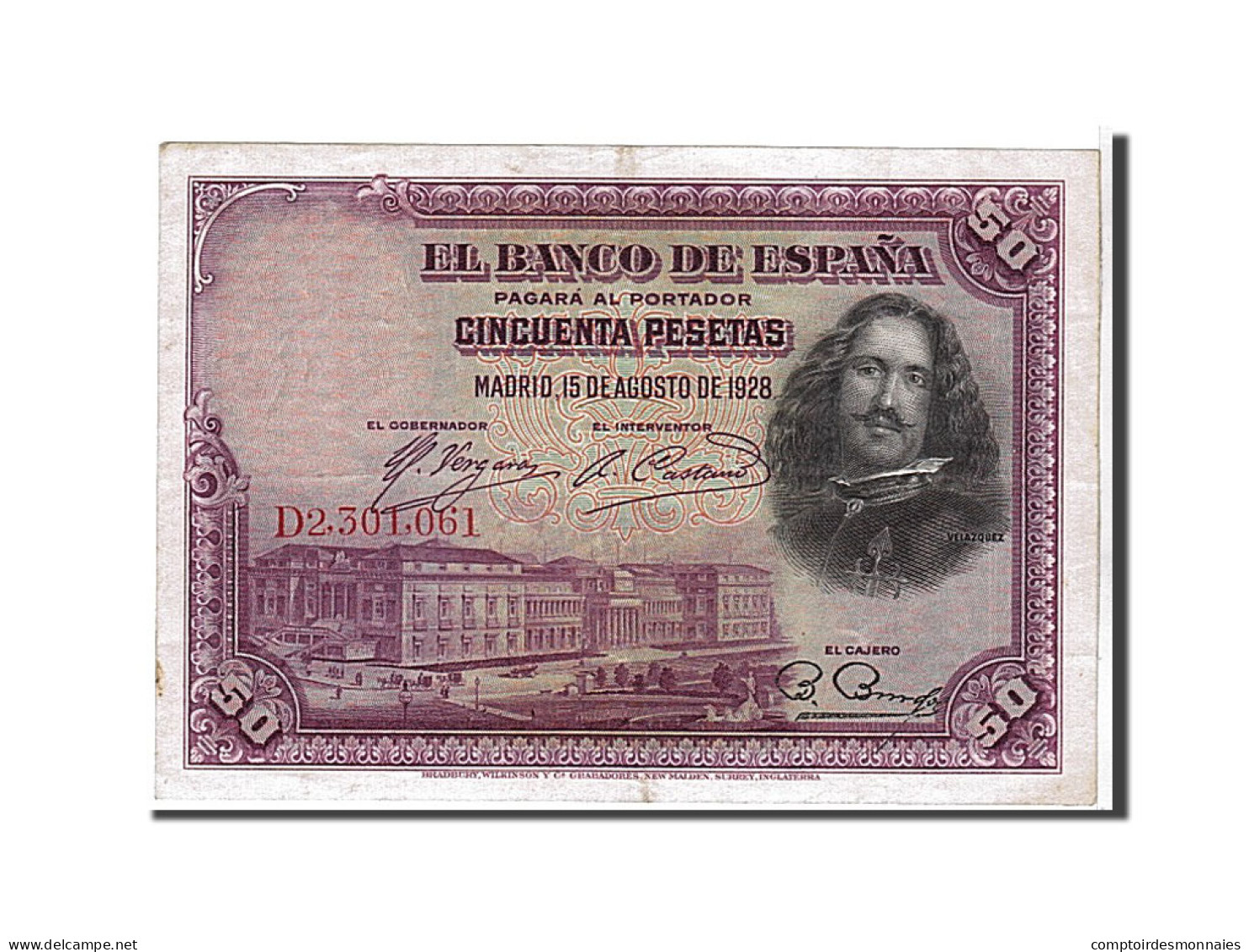 Billet, Espagne, 50 Pesetas, 1928, KM:75b, SUP - 50 Pesetas