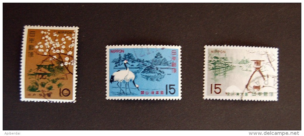 Japon - 1966-1967 Famous Japanese Gardens - 3 Stamps - Used Stamps
