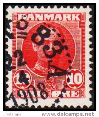 1907. King Frederik VIII. 10 Øre Red PKXP No 83A 22 4 1908. (Michel: 54) - JF192700 - Ungebraucht