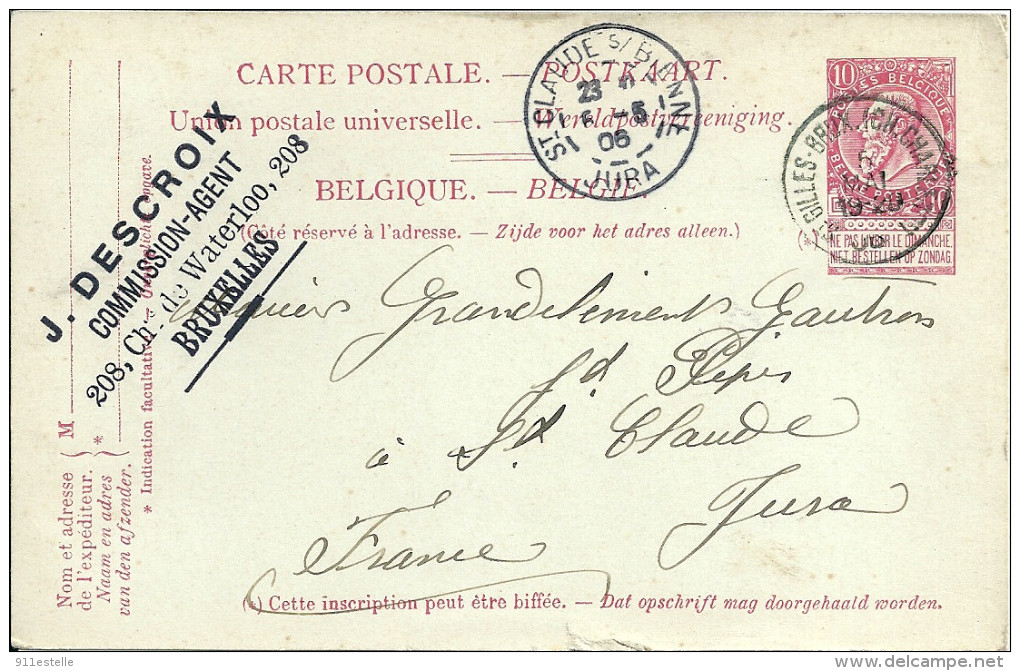 BRUXELLES  -  Entier Postal De 1906 - Old Professions