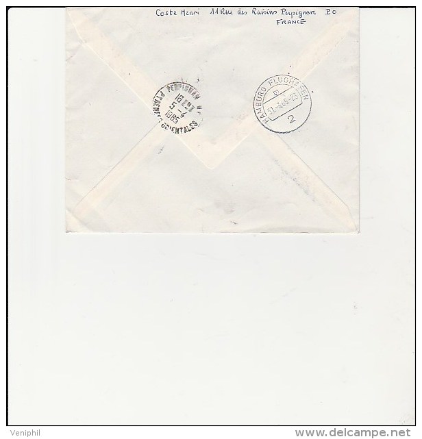 LETTRE - PREMIERE LIAISON -PARIS -DUSSELDORF- HAMBOURG - PAR LUFTHANSA - 31 MARS 1965 - Primi Voli