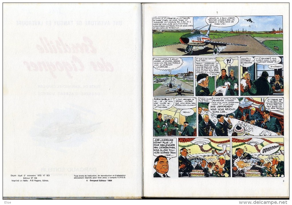 UNE AVENTURE DE TANGUY Et  LAVERDURE  ESCADRILLE DES CIGOGNE 1972 BY DARGAUD 1964  -  DESSIN DE UDERZO TEXTE DE CHARLIER - Tanguy Et Laverdure