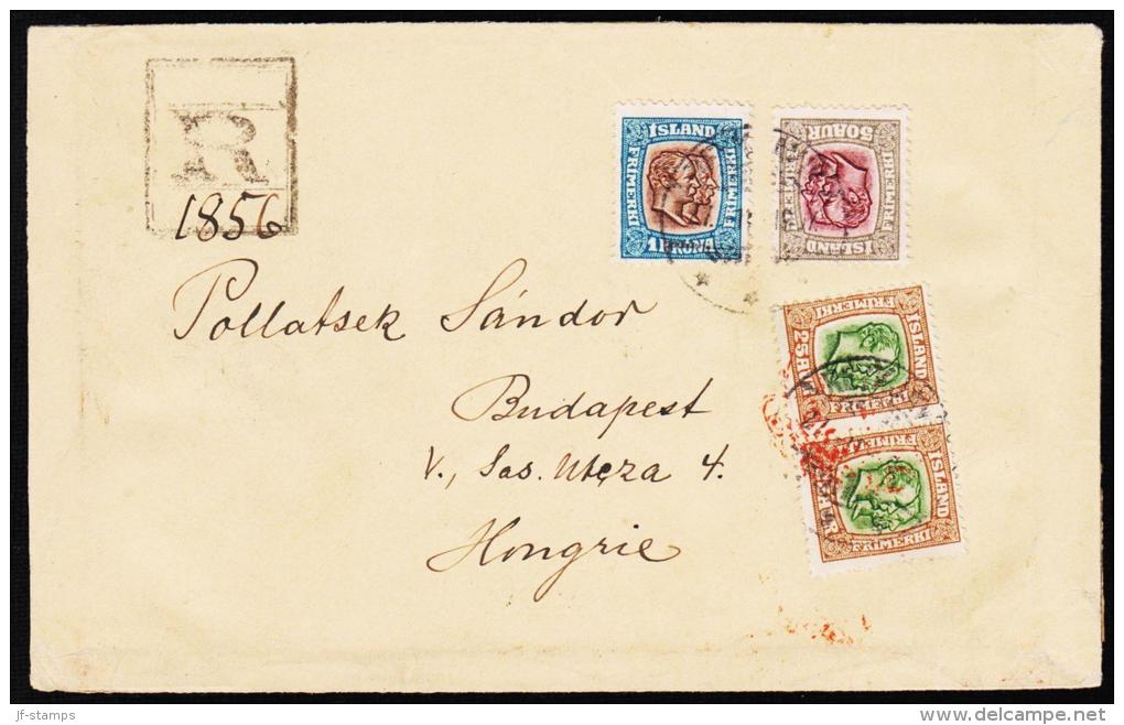 1907. Two Kings. 1 Kr. Blue/brown. Perf. 12 3/4, Wm. Crown + 50 Aur + Pair 25 Aur From ... (Michel: 60) - JF192713 - Briefe U. Dokumente