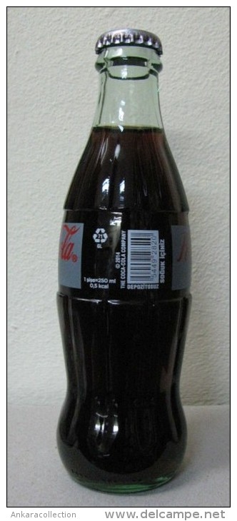 AC - 50th ANNIVERSARY OF COCA COLA LIGHT IN TURKEY EMPTY GLASS BOTTLE & CROWN CAP 250 Ml - Flaschen