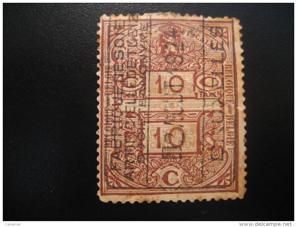 BRUXELLES 1924 10c Fabrique Soie Taxes Fiscales Timbre Revenue Fiscal Tax Postage Due Official BELGIUM Belgique Belgie - Stamps
