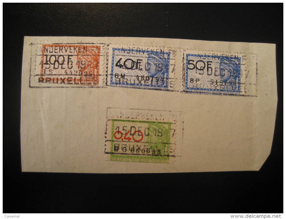 BRUXELLES 1947 Fragment 4 Fiscales Timbre Revenue Fiscal Tax Postage Due Official BELGIUM - Documenten