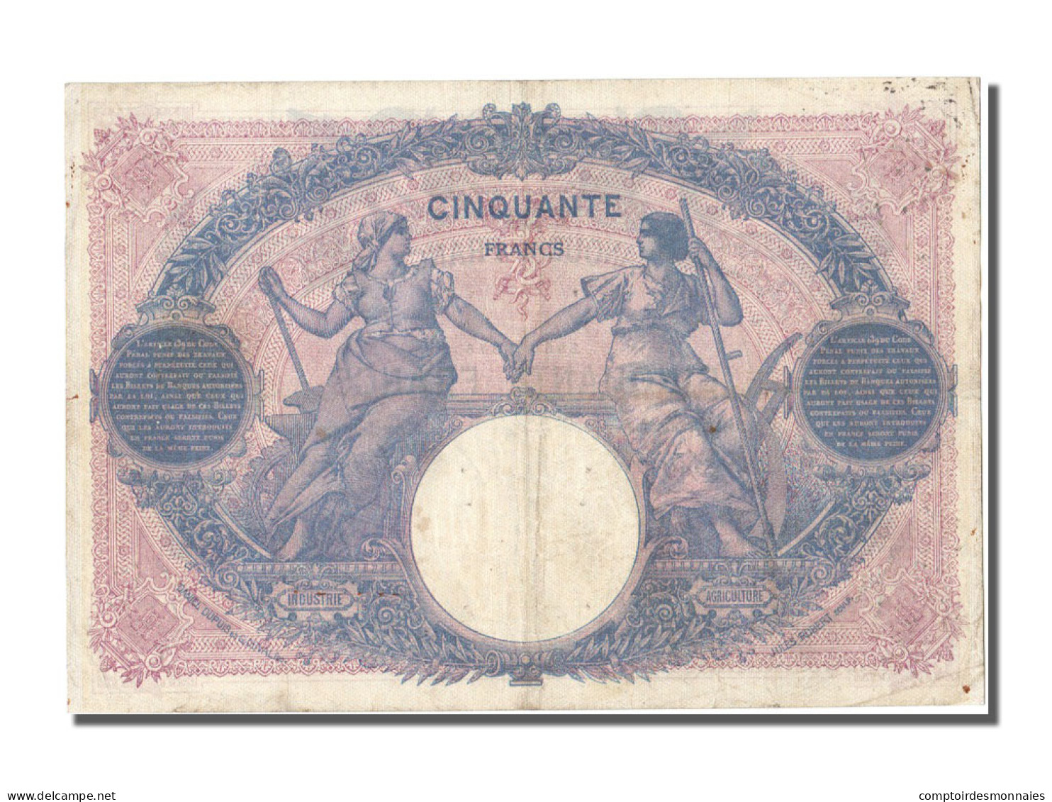 Billet, France, 50 Francs, 50 F 1889-1927 ''Bleu Et Rose'', 1915, 1915-06-10 - 50 F 1889-1927 ''Bleu Et Rose''