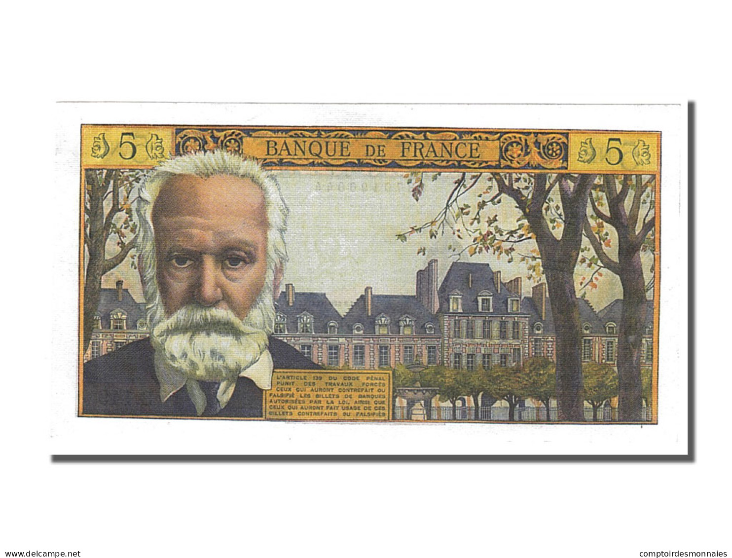 Billet, France, 5 Nouveaux Francs, 5 NF 1959-1965 ''Victor Hugo'', 1965 - 5 NF 1959-1965 ''Victor Hugo''