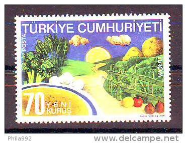 Turkey 2005 Y Europa Cept Gastronomy Mi No 3438 MNH - Unused Stamps