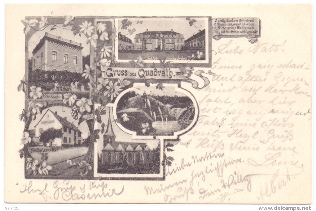 5010 BERGHEIM - QUADRATH, Gasthof Zur Post, Villa Saphir, Schlenderhahn..., 1904 - Bergheim