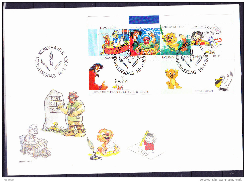 Dänemark Denmark Danemark - Comic (Mi.Nr. Bloock 18) 2002 - FDC - Blocs-feuillets