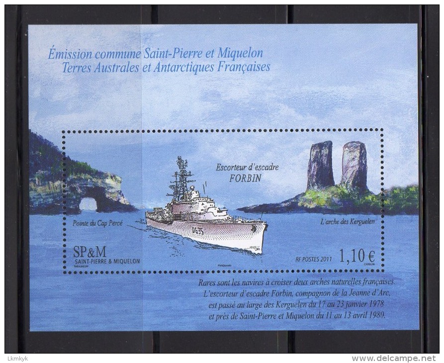 Saint Pierre Et Miquelon 2011.Feuillet.Escorteur D'escadre.FORBIN - Unused Stamps