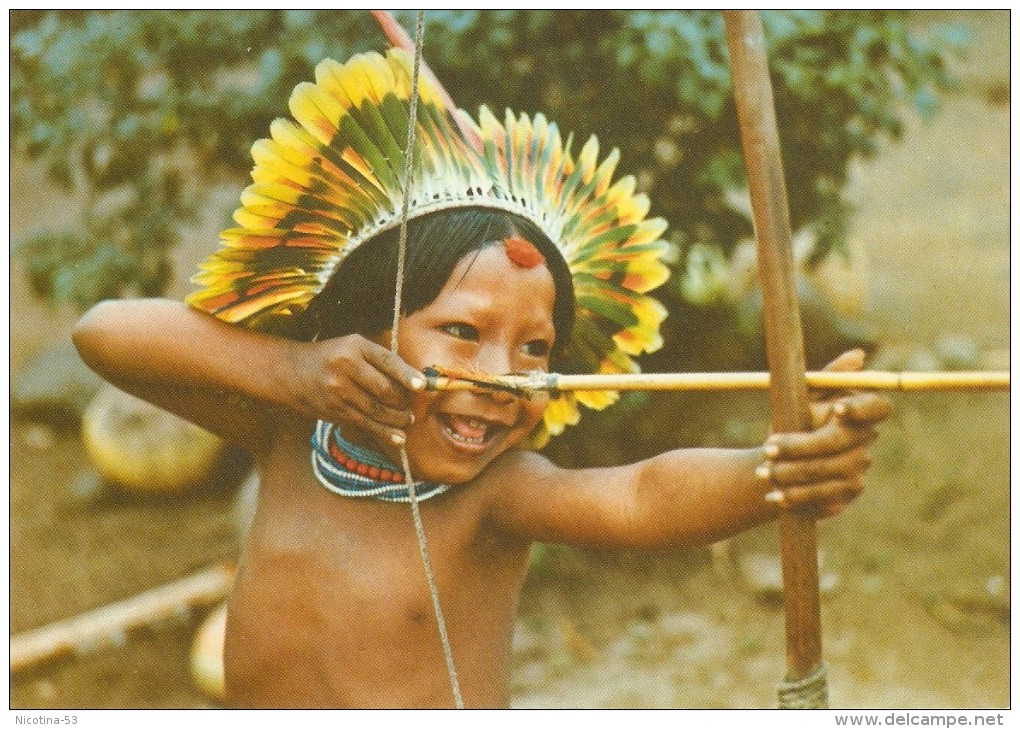 CT--N--1154--  MENINO JURUNA FLECHANDO - RESERVA INDIGENA DO XINGU - America