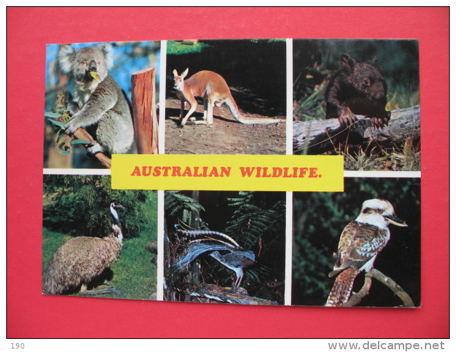 AUSTRALIAN WILDLIFE:Koala,Red Kangaroo,Emu,Lyrebird,Kookaburra;SANDBAGGERS INT.EXCHANGE CLUB - Aborigines