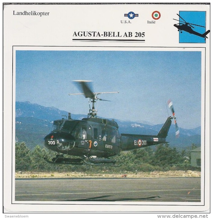 Helikopter.- Augusta-Bell AB 205 -. USA - Italië. 2 Scans - Hélicoptères