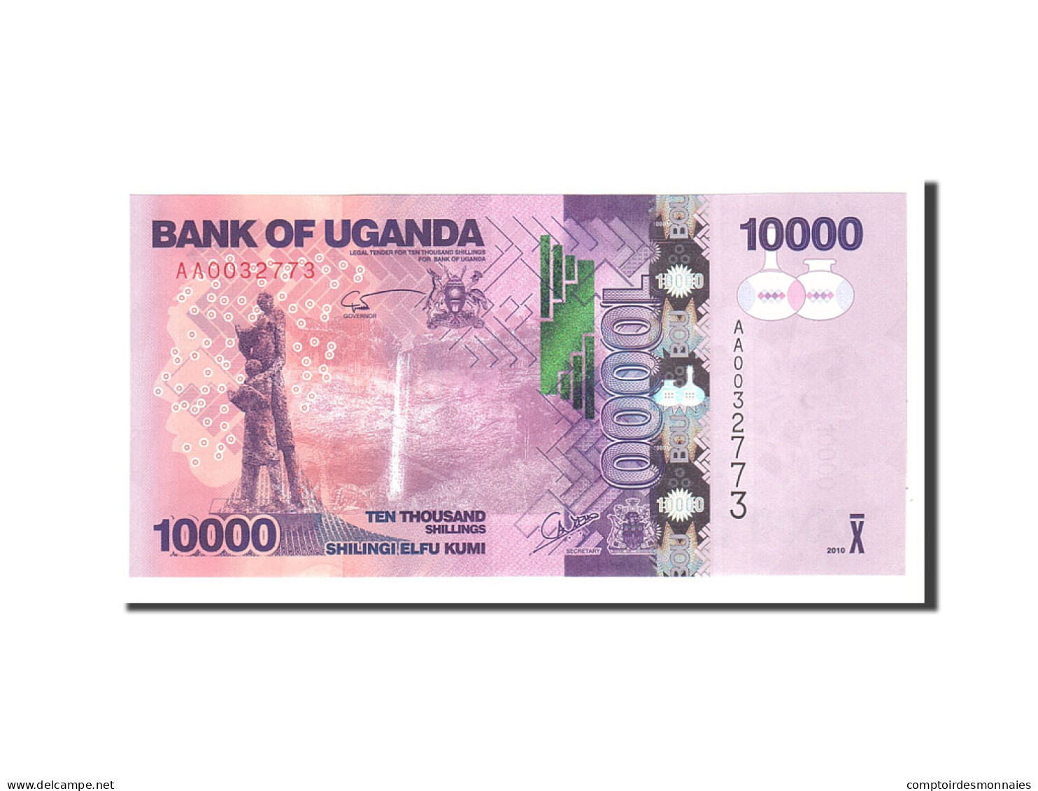 Billet, Uganda, 10,000 Shillings, 2010, Undated, KM:52a, NEUF - Uganda