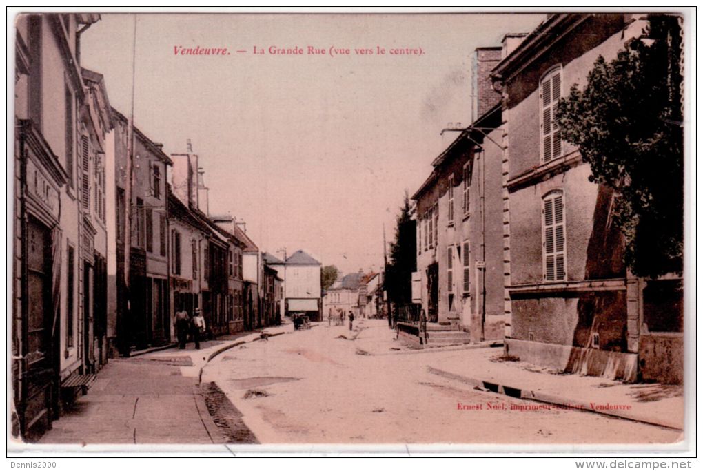 VENDEUVRE -  -grande Rue  (vue Vers Le Centre ) Ed. Ernest Noël - Colorisé - Vandoeuvre Les Nancy