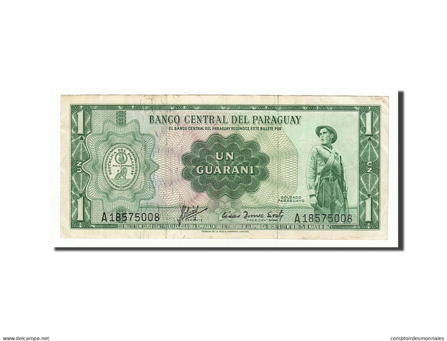 Billet, Paraguay, 1 Guarani, Undated (1963), Undated, KM:193a, TTB - Paraguay