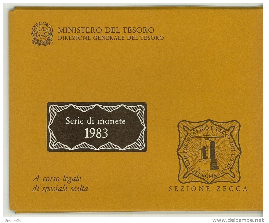 SERIE DIVISIONALE - ZECCA DELLO STATO - ANNO 1983 - 10 MONETE - FDC - ROMA - A CORSO LEGALE DI SPECIALE SCELTA - Set Fior Di Conio