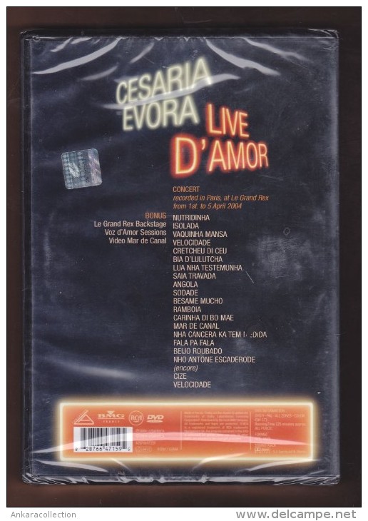 AC - CESARIA EVORA LIVE D'AMOR CONCERT BRAND NEW PAL DVD - Concert Et Musique