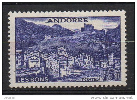 P460.-. FRENCH ANDORRE .-. 1955-1958 - SC #: 142 . MVLH .-.  VILLAGE OF LES BONS .-.SCV: US$ 50.00 - Gebruikt