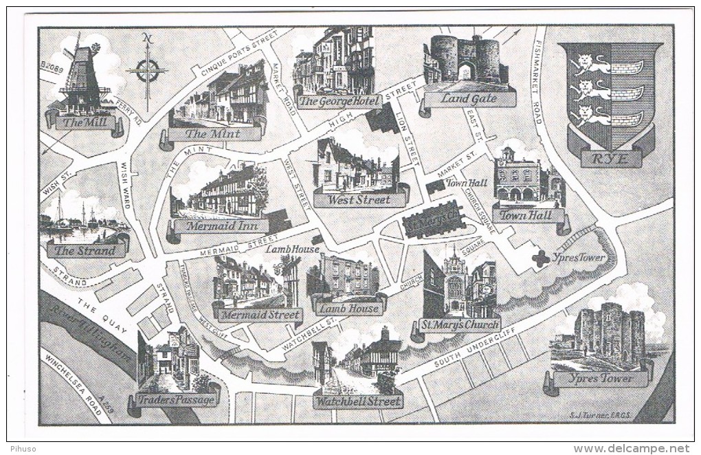 UK2501     RYE : MAPcard - Rye