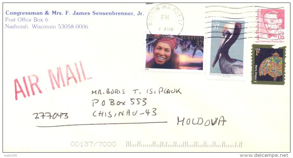 2002. USA, The Letter By Air-mail Post From Nashotah(Wisconsin) To Moldova - Briefe U. Dokumente