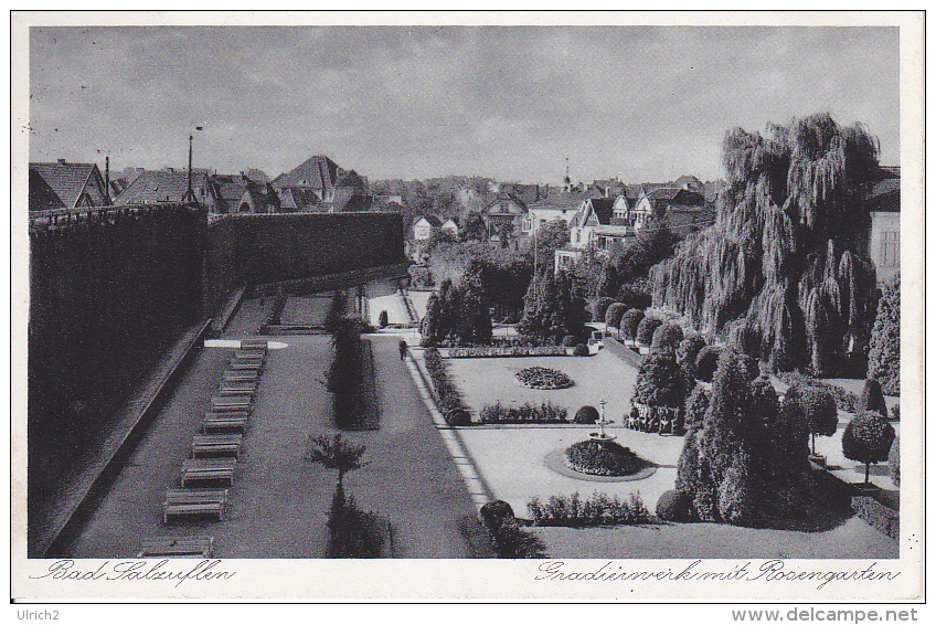 AK Bad Salzuflen - Gradierwerk Mit Rosengarten - 1936 (21352) - Bad Salzuflen