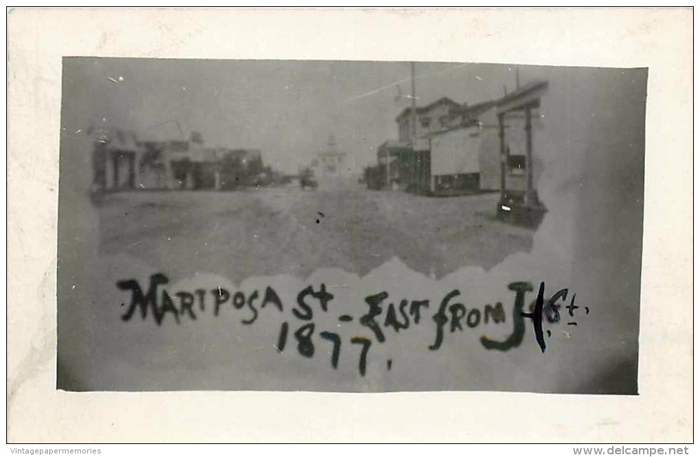 262347-California, Fresno, RPPC, Mariposa Street In 1877, Reproduction, S.W. Riggs Photo - Fresno