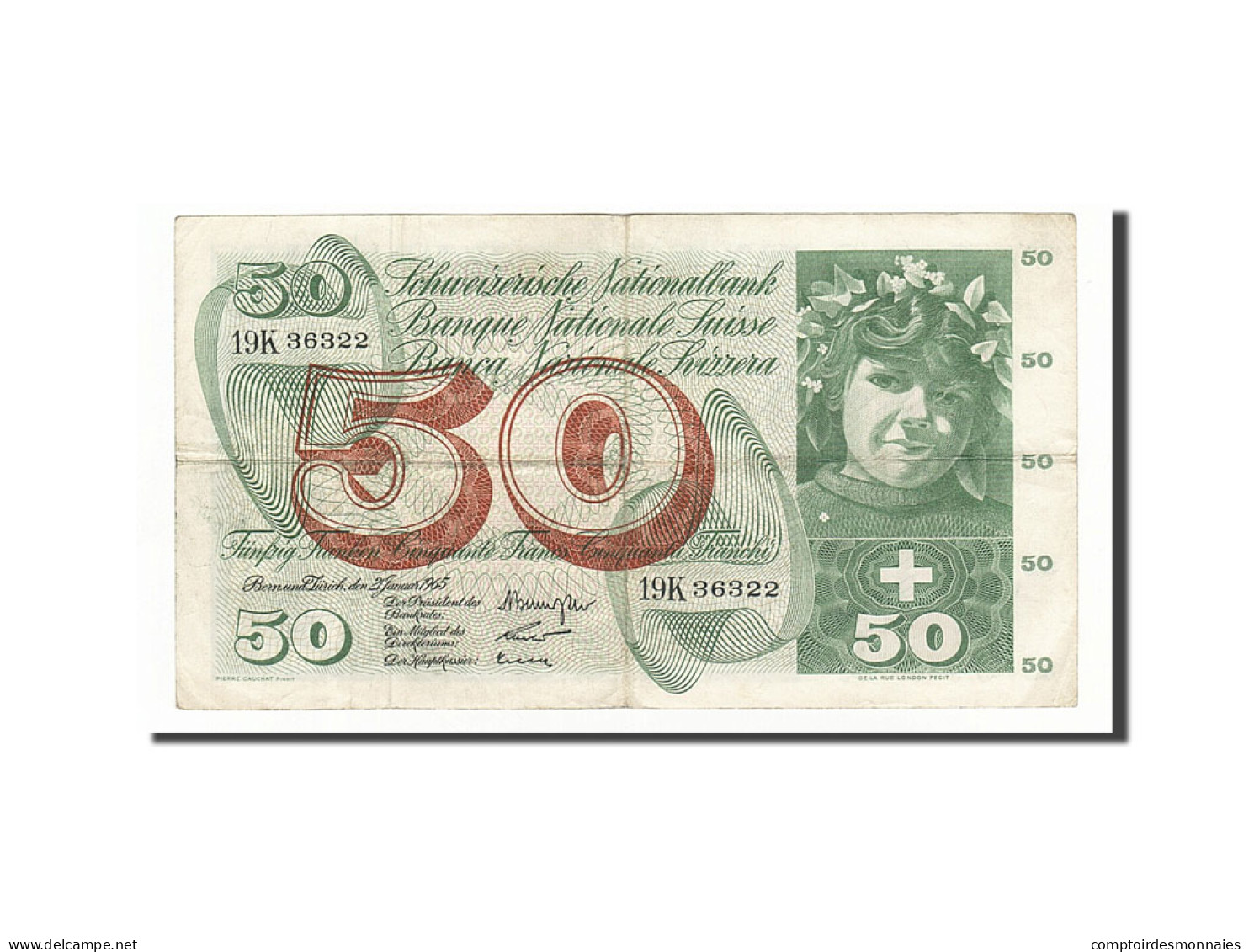 Billet, Suisse, 50 Franken, 1965, 1965-01-21, KM:48e, TTB - Suiza