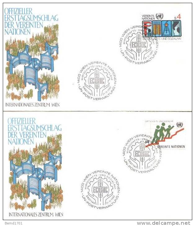 UN Wien - Mi-Nr 14/15 FDC (b109) - FDC