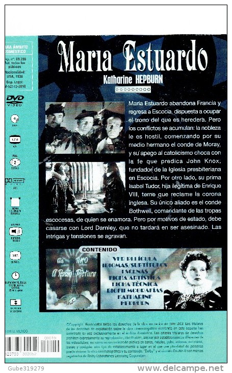 CINEMA DVD - USA 1936 - MARY OF SCOTLAND - MARIA ESTUARDO  - KATHARINE HEPBURN  DIR JOHN FORD   - RKO RADIO PICTURE    L - History