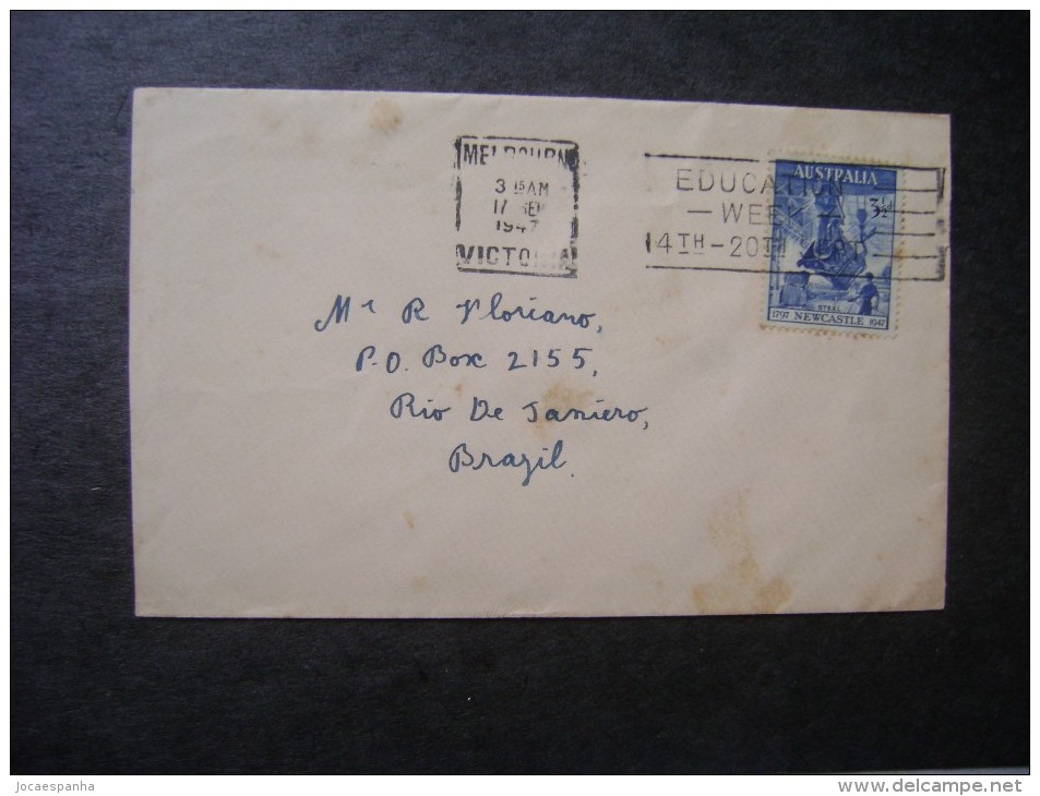 MELBOURNE Circulated LETTER TO BRAZIL IN 1947 - Lettres & Documents