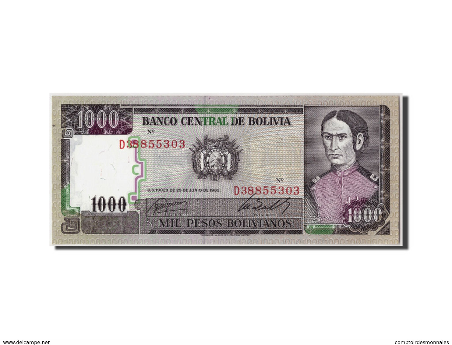 Billet, Bolivie, 1000 Pesos Bolivianos, 1982, 1982-06-25, KM:167a, NEUF - Bolivie