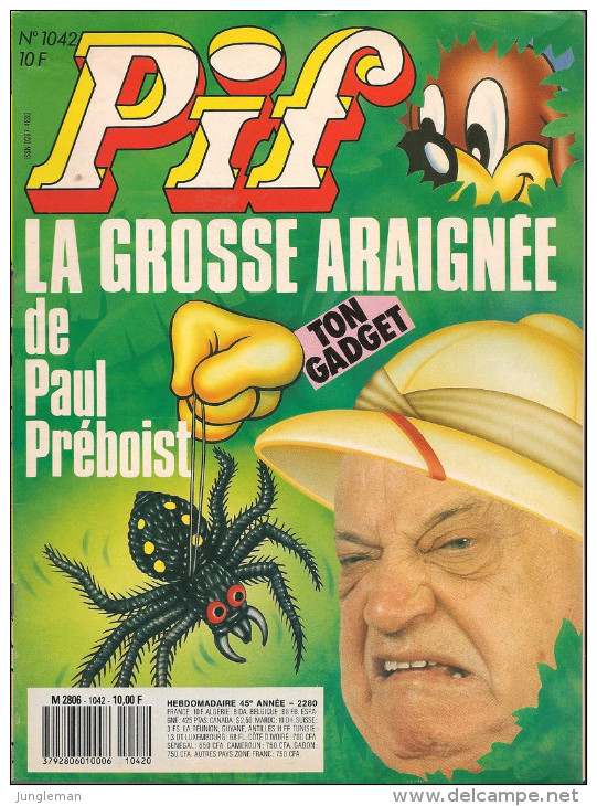 Pif N° 1042 De Mars 1989 - Avec Noël & Marie, Révolution 1789, Zorro, Léonard, Smith & Wesson, Johnny 5. Revue En TBE - Pif & Hercule