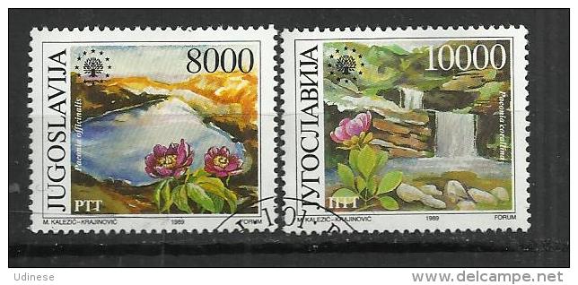 YUGOSLAVIA 1989 - JAZINAK LAKE AND MIRUSA WATERFALLS - CPL. SET - USED OBLITERE GESTEMPELT USADO - Sonstige & Ohne Zuordnung