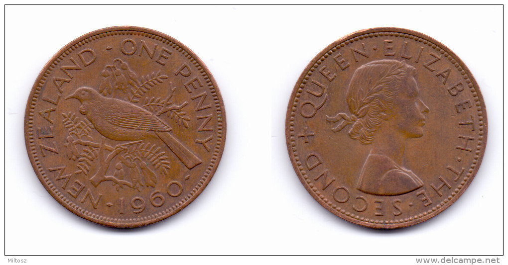 New Zealand 1 Penny 1960 - Nouvelle-Zélande