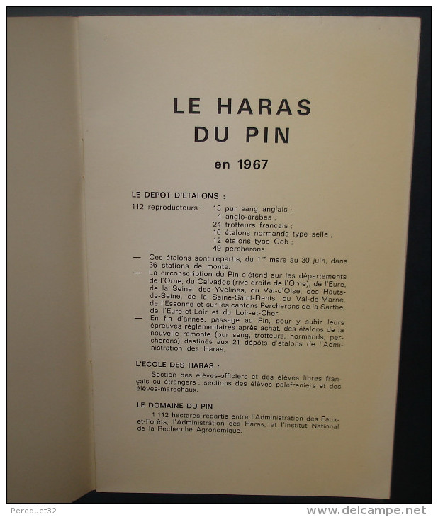 LE HARAS DU PIN.Format 205 X 130.32 Pages. - Equitation