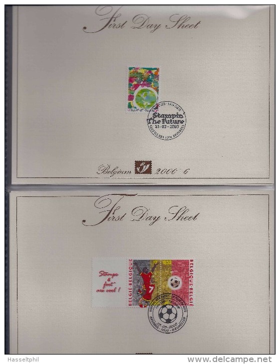 BELGIE - BELGIQUE  First Day Sheets Volledig Jaar 2000 - 23 Stuks - 1991-2000